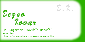 dezso kovar business card